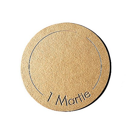 Carton rotund pentru martisoare - Gravura laser "1 Martie", 7 cm, set 20 buc. [1]