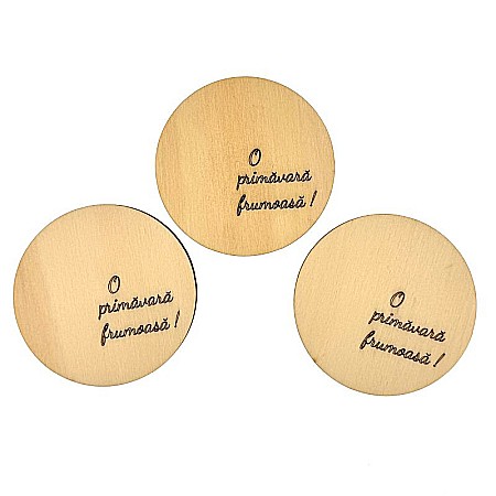 Set cercuri din lemn - O primavara frumoasa, pentru decorare, diametru 7 cm. [1]
