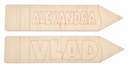 Scoala si gradinita - Creion personalizat nume lemn 30 cm decor scoala sau cadou unic