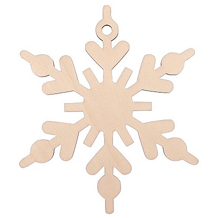 Craciun - Fulg de zăpadă clasic din lemn natur pentru decor handmade