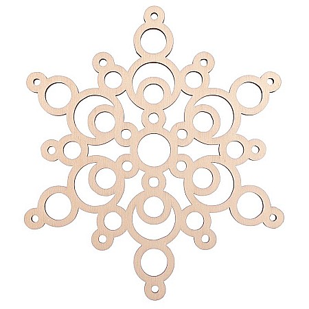 Craciun - Fulg de zăpadă din lemn cu model circular pentru decor iarnă