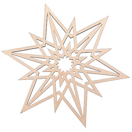 Craciun - Stea decorativă din lemn natur decupată laser pentru Crăciun