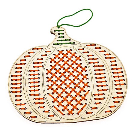 dovleac lemn cusut manual cu gauri mari pentru decor handmade [2]