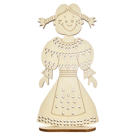 Figurina copil cu suport, pentru cusut si pictat, din lemn 19 cm inaltime [2]