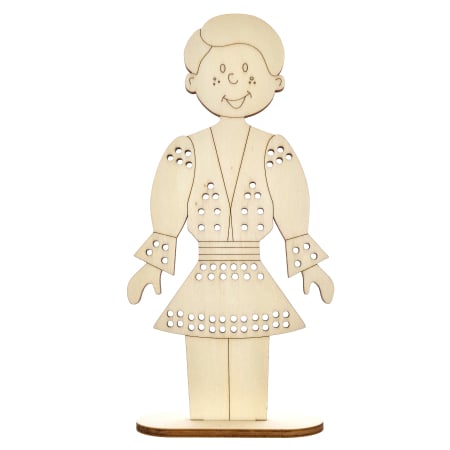 Figurina copil cu suport, pentru cusut si pictat, din lemn 19 cm inaltime [3]