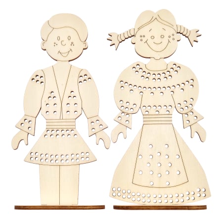 Figurina copil cu suport, pentru cusut si pictat, din lemn 19 cm inaltime [4]