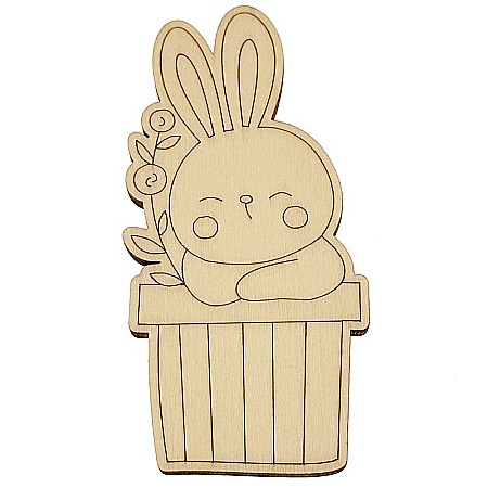 Forme pentru pictat - Figurina cupcake iepuras, 14 cm