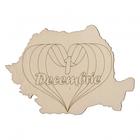 1 Decembrie - Harta României de 1 Decembrie pentru pictat - Decorațiune DIY