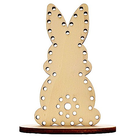Figurina iepuras pentru cusut, cu stativ, din lemn, 10 cm [1]