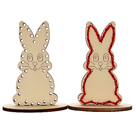 Figurina iepuras pentru cusut, cu stativ, din lemn, 10 cm [1]
