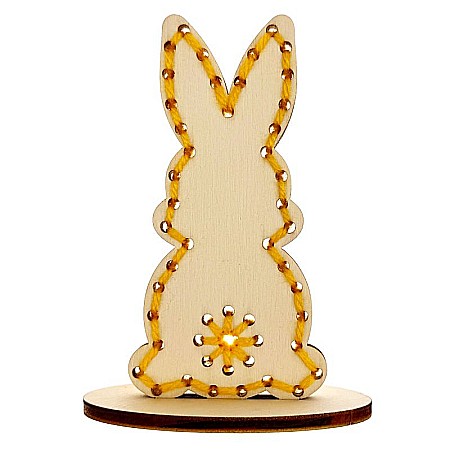 Figurina iepuras pentru cusut, cu stativ, din lemn, 10 cm [3]