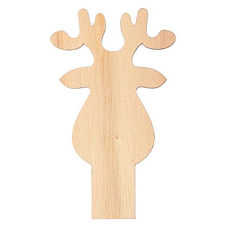 Craciun - Ren din lemn natural 6×10 cm pentru pictat și decor brad Crăciun DIY