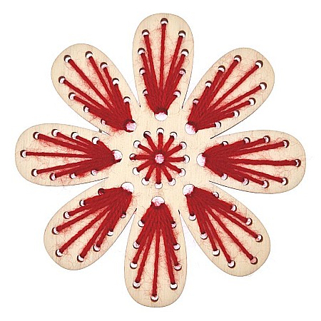 Floare din lemn, cu gauri pentru cusut - CUS003 [5]