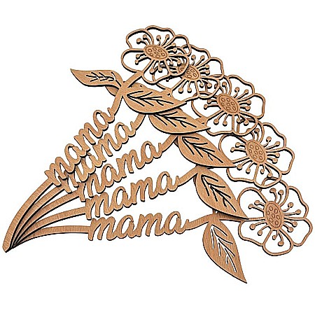 Floare din lemn pentru mama - cadou special, 8 Martie, 12x27 cm. [1]