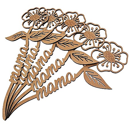 Floare din lemn pentru mama - cadou special, 8 Martie, 12x27 cm. [3]