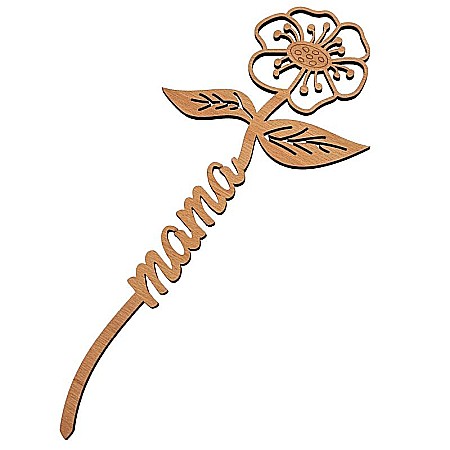 Martisor - Floare din lemn pentru mama - cadou special, 8 Martie, 12x27 cm.