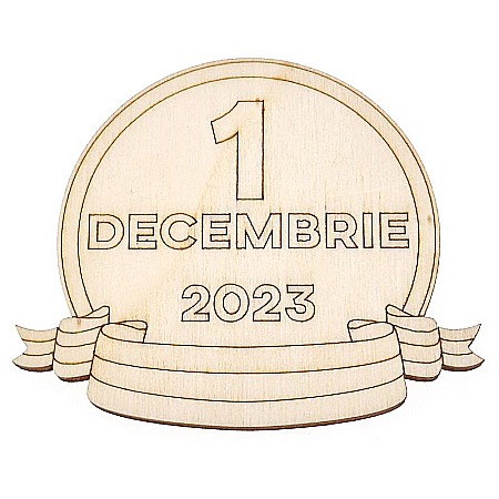 Forme pentru pictat - forma lemn 1 decembrie – medalion rotund cu panglică tricolor, baza de pictat