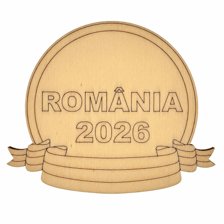 24 Ianuarie - Formă lemn 1 Decembrie blank cu text România gravat