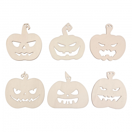 Halloween - Set DIY ghirlandă dovleci Halloween din lemn pentru pictat