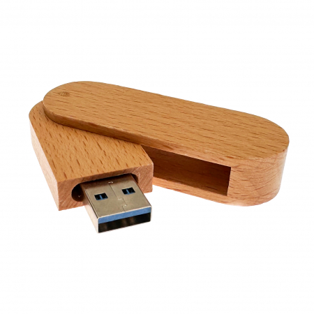 Stick USB din lemn de fag, 64GB, USB 3.0 - Design elegant și personalizabil [1]