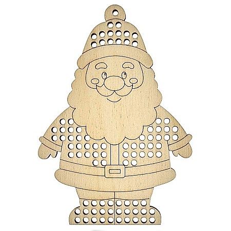 Craciun - Mos Craciun cu gauri pentru cusut, 12 cm, decoratiune brad
