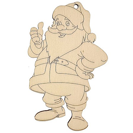 Mos Craciun, figurina din lemn pentru pictat, 12 cm [0]