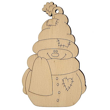 Craciun - Om de zapada,12 cm, figurina din lemn pentru pictat, decoratiune brad