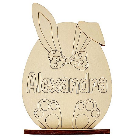 Ou paste personalizat si gravat, din lemn, 12 cm inaltime [1]