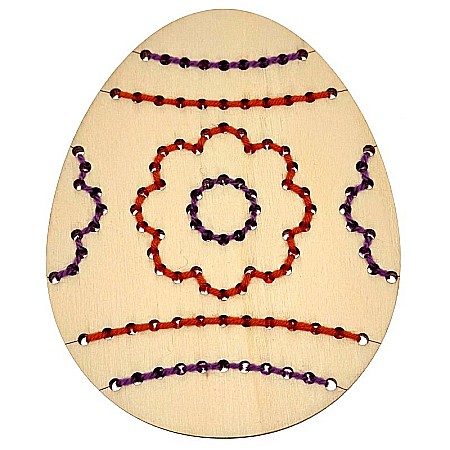 Ou pentru cusut, model floare, din lemn, 12 cm [1]