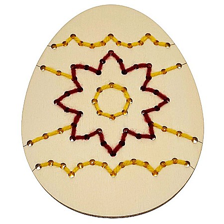 Ou pentru cusut, model floare, din lemn, 12 cm [3]