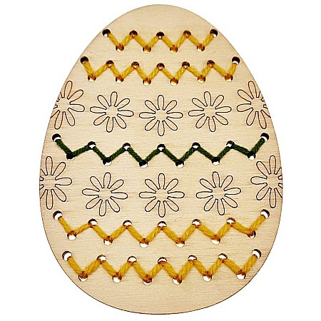 Ou pentru cusut, model flori, din lemn, 12 cm [6]