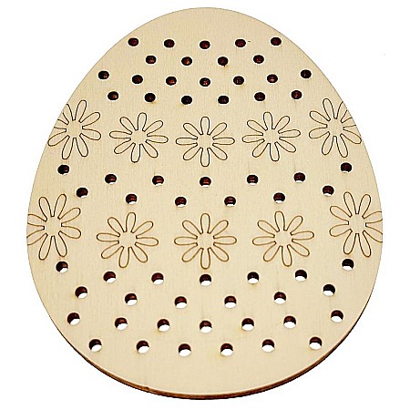 Ou pentru cusut, model flori, din lemn, 12 cm [5]