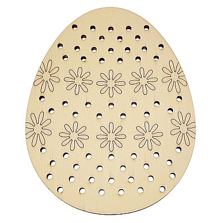 Ou pentru cusut, model flori, din lemn, 12 cm [1]