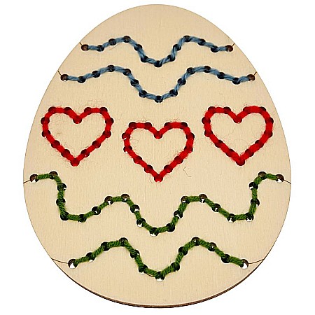 Ou pentru cusut, model inimioare, din lemn, 12 cm [4]