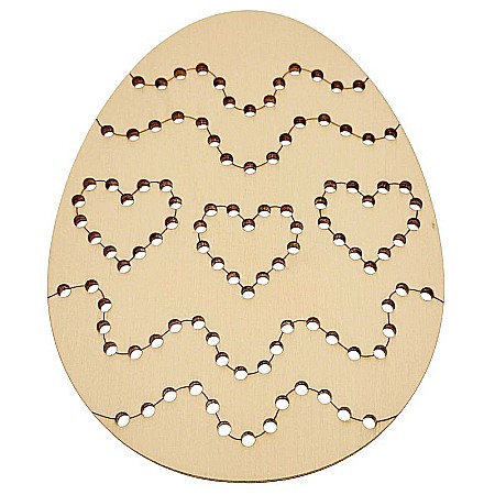 Ou pentru cusut, model inimioare, din lemn, 12 cm [3]