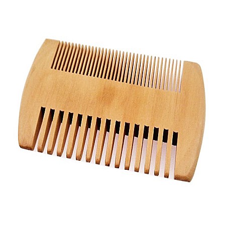 Pieptan pentru par sau barba, din lemn de piersic, 10 cm x 5.6 cm [1]
