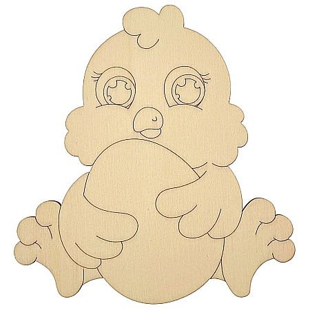 Forme pentru pictat - Puisor, figurina din lemn pentru pictat, 12 x 13 cm