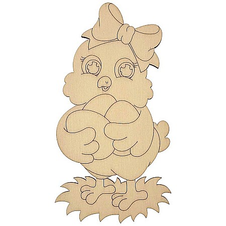Forme pentru pictat - Puisorul "Bibi", figurina din lemn pentru pictat, 7 x 14 cm