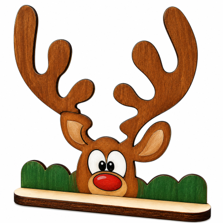 Ornament ren din lemn cu suport, pentru decor [1]