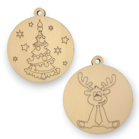 Set 2 globuri din lemn pentru pictat, 8 cm diametru [3]