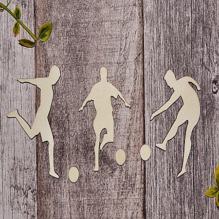Figurine - Set 3 figurine fotbalisti cu minge - DV031