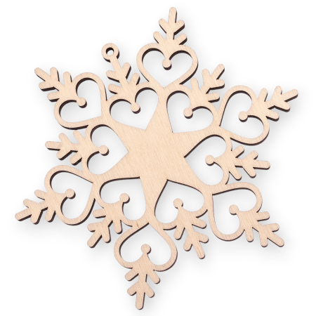 Set 3 fulgi de zapada din lemn, 11 cm [6]