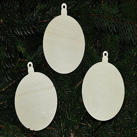 Set 3 ornamente Craciun, lemn, diametru 10 cm [1]