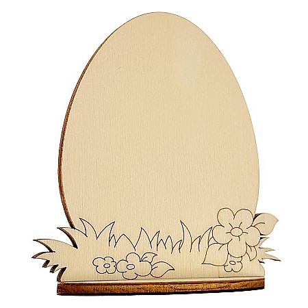 Set 3 oua cu suport, din lemn, 10 cm inaltime [1]