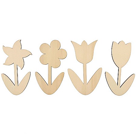 Copaci, frunze, flori, fructe - Set 4 figurine floare - CO001