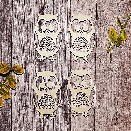 Ornamente si scrapbooking - Set 4 ornamente bufnita - OD007