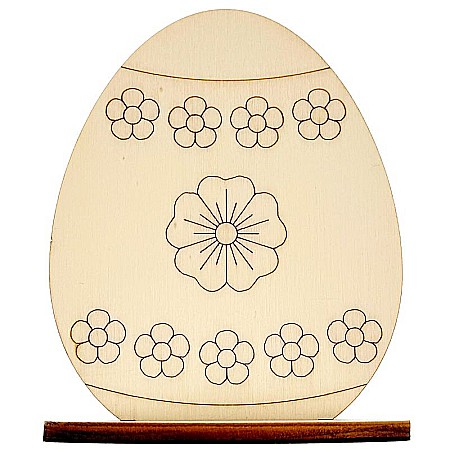 Set 5 oua pentru pictat, cu suport, din lemn, 10 cm inaltime [5]