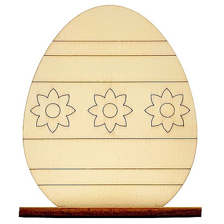 Set 5 oua pentru pictat, cu suport, din lemn, 10 cm inaltime [2]