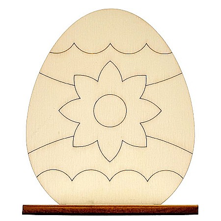 Set 5 oua pentru pictat, cu suport, din lemn, 10 cm inaltime [4]