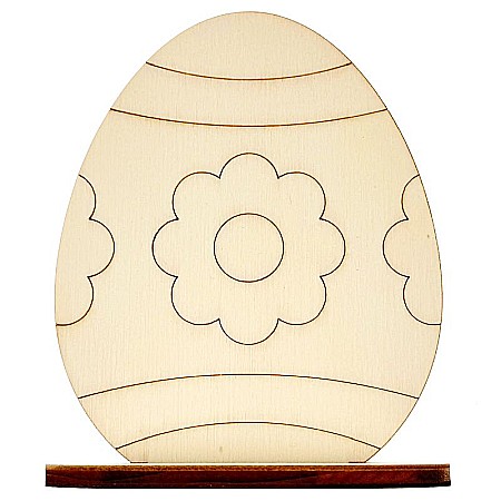 Set 5 oua pentru pictat, cu suport, din lemn, 10 cm inaltime [3]